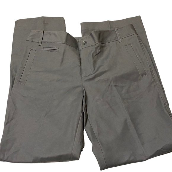 Eddie Bauer Womens 12 Mercer Fit Chino Pants Gray Flat Front Stretch Career - Picture 1 of 7